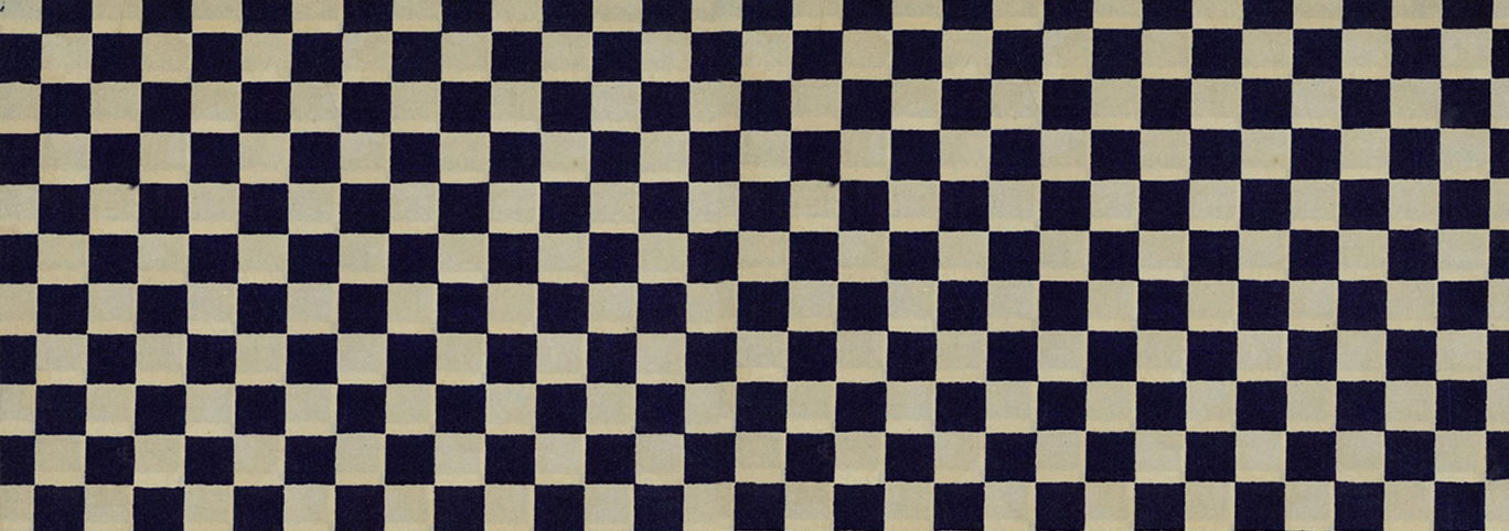 Vintage checkered chiyogami paper design created by Kikuo Hirose, based on Edo-period masterpieces, published in 1926 by Isetatsu Shoten.