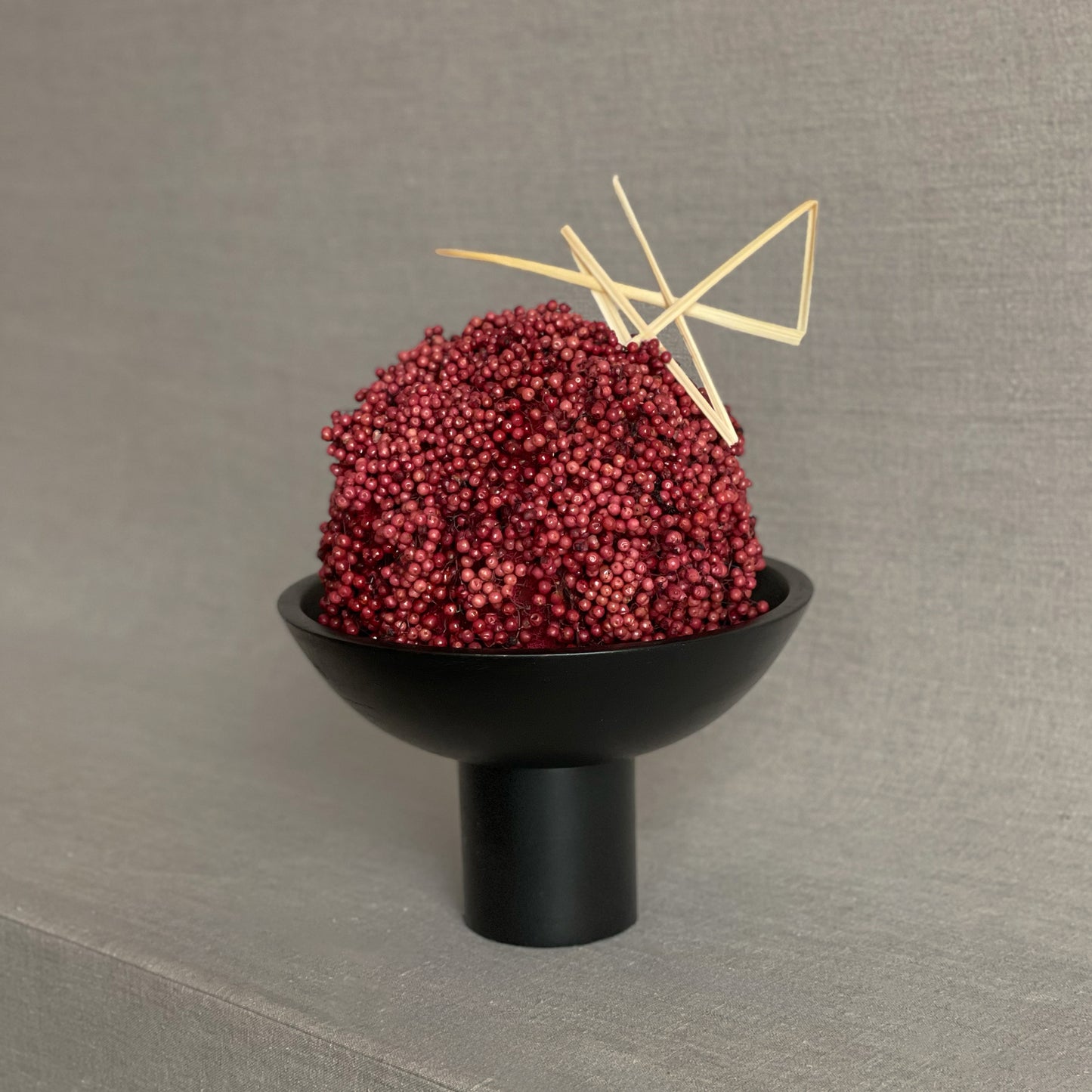 Minimalist preserved floral design with red pepperberry and Japanese aesthetic elements