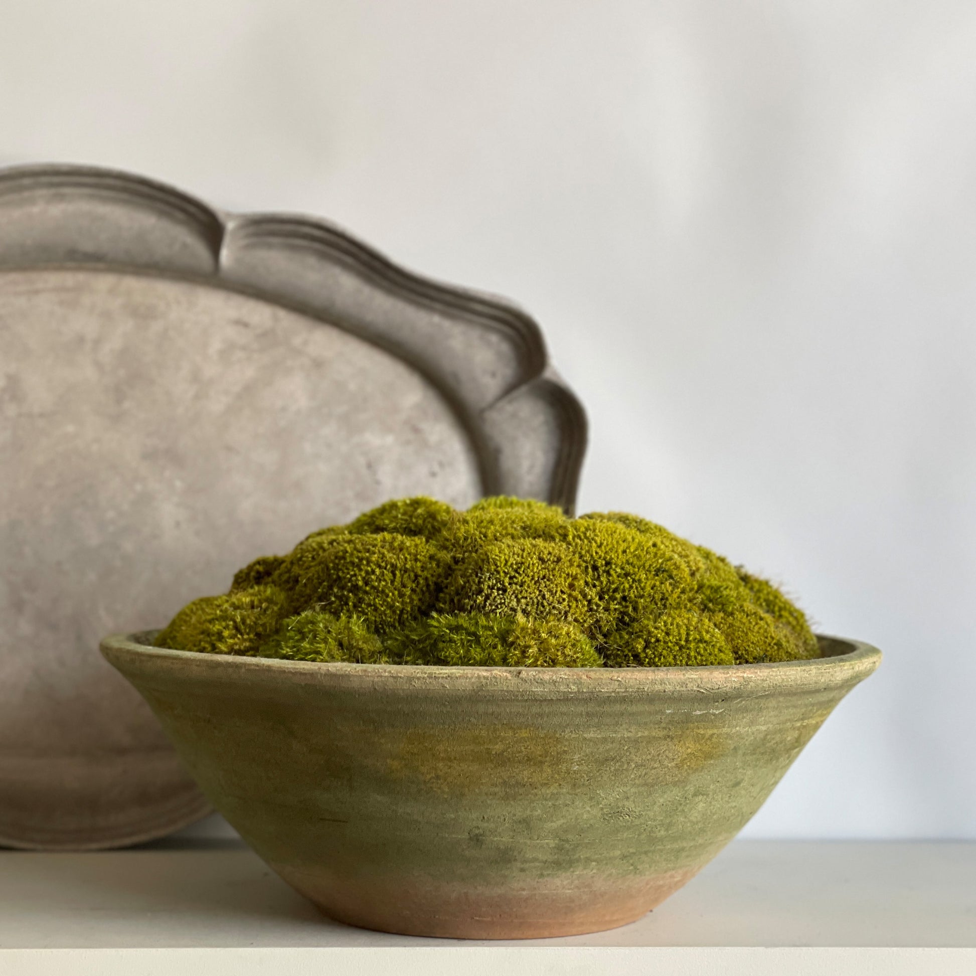 Large size of the Full Moon Moss Bowl with earthy tones and lush moss.